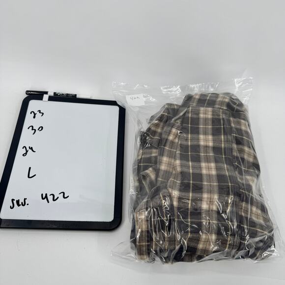 Carhartt Flannel Shirt Mens Large Brown Plaid Button Up Heavyweight Utility - Picture 7 of 7